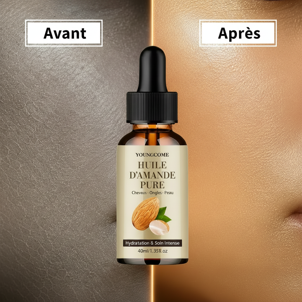 Huile d’amande naturelle pour peau et cheveux